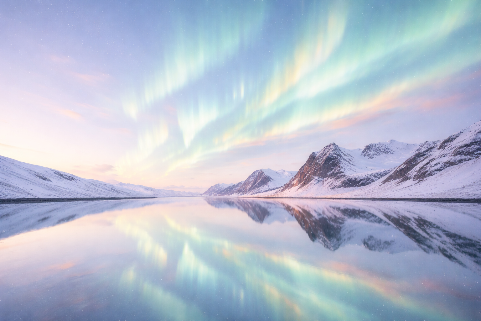 Aurora over mountains